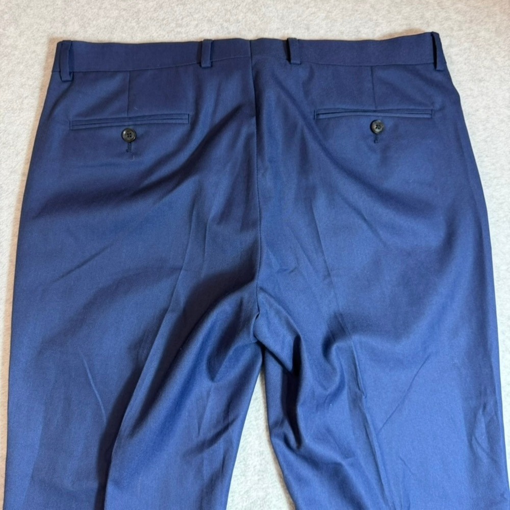 Alfani Dress Pants Mens 34W 30L Blue Slim Fit Flat Front - Picture 5 of 10
